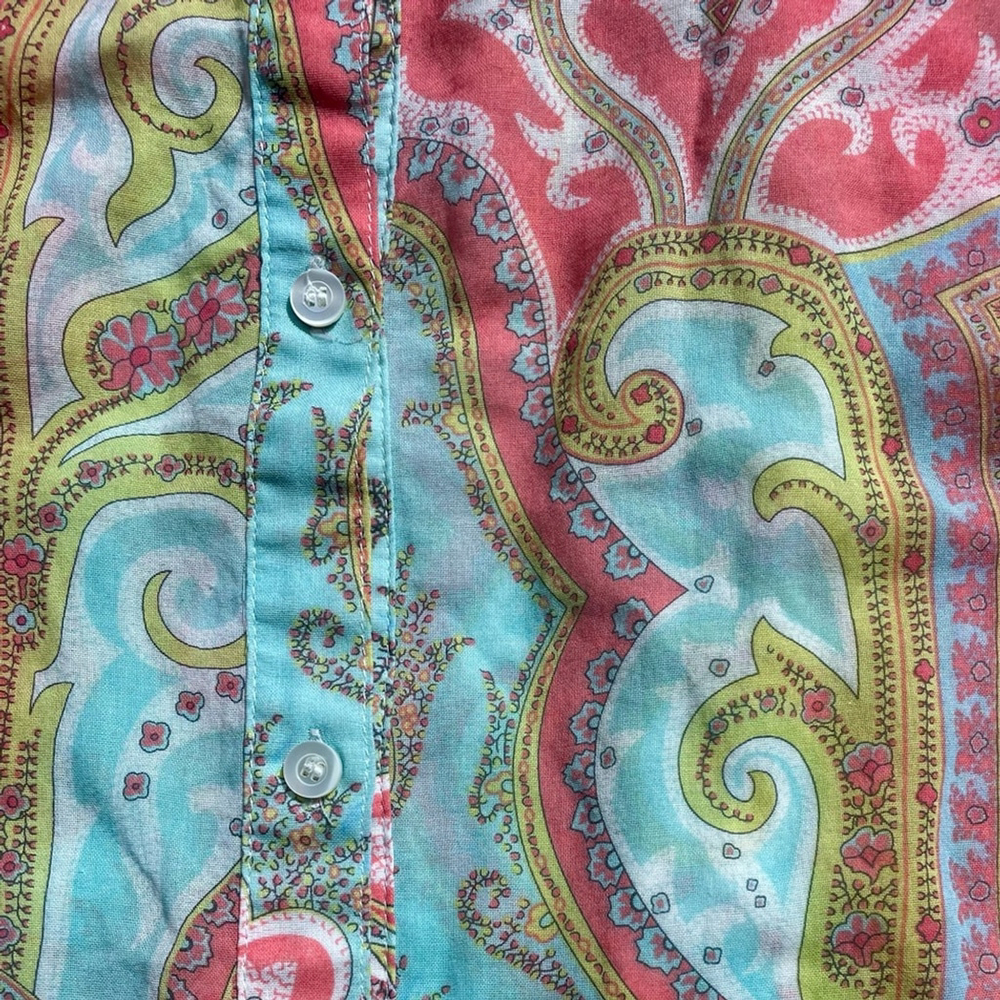 J. McLaughlin button down shirt Blouse in Paisley Garden Shirt medium - Picture 6 of 6